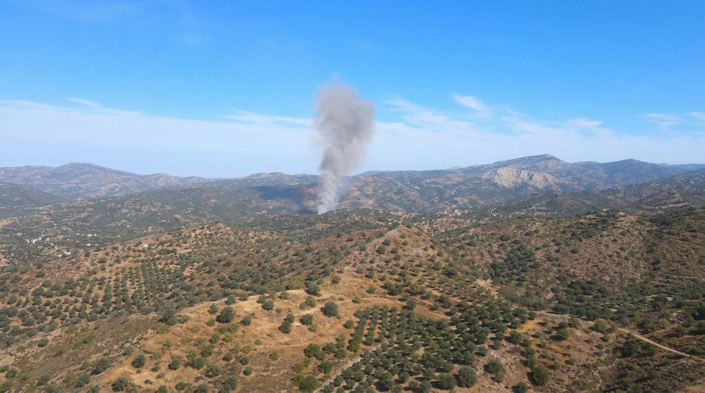 Detección aérea de humo con bounding box Fire